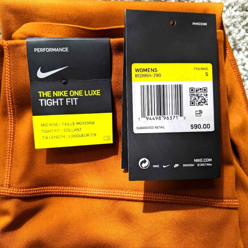Nike One Luxe copper brown leggings size Small